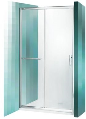 dušas durvis PXD2N, 1300 mm, h=2000, briliants/satīna stikls